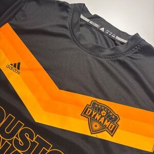 Adidas Houston Dynamo ClimaLite Soccer Jersey Black Orange‎ Mens Medium